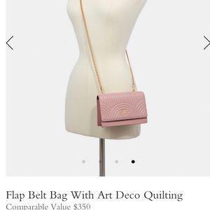 Coach flap belt bag with art deco quilting